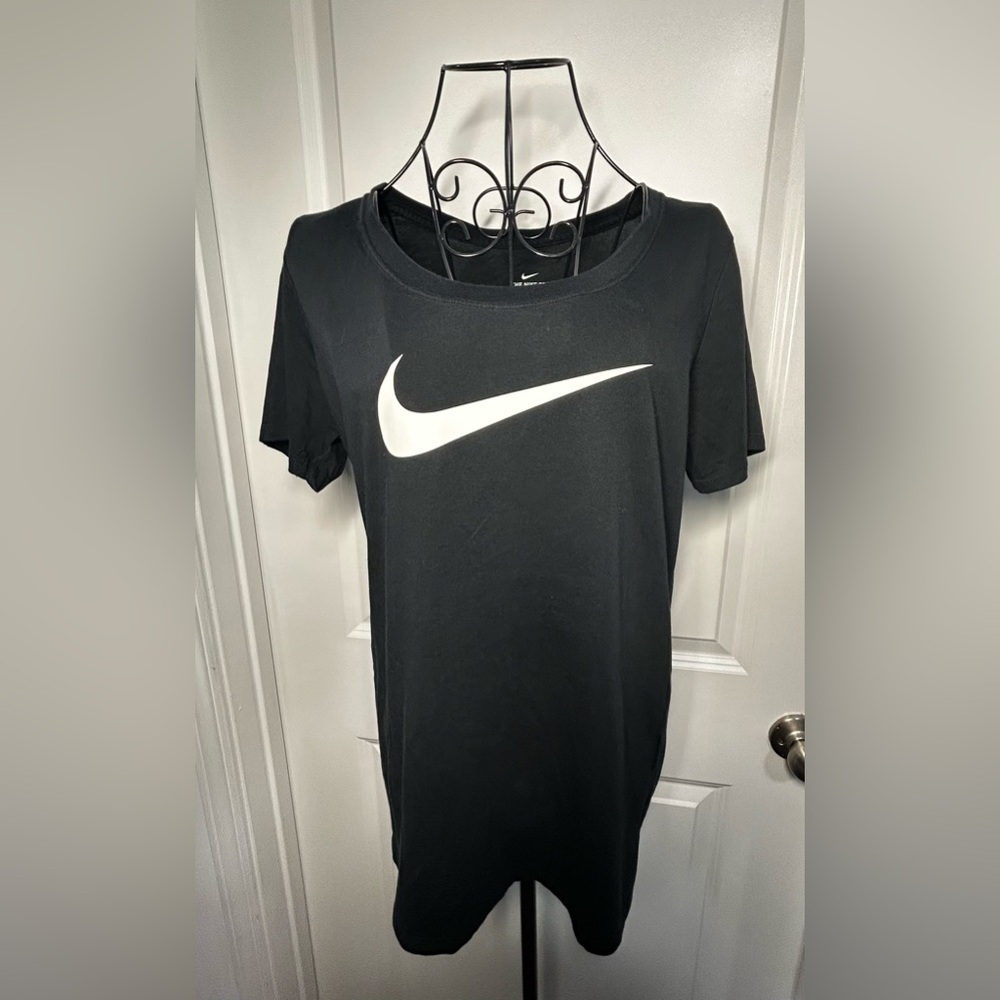 Nike Women's Black‎ Tee with White Logo